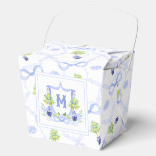 Watercolor Lemon Tree Monogram Crest Favour Box