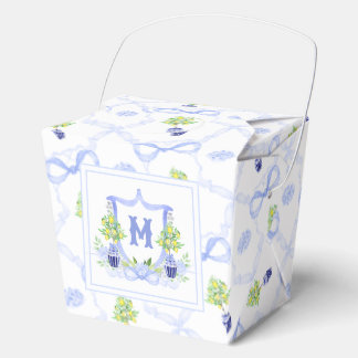 Watercolor Lemon Tree Monogram Crest Favour Box