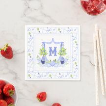 Watercolor Lemon Tree Monogram Crest