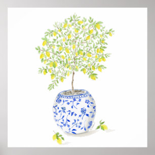 Watercolor Lemon Tree Poster