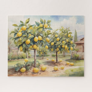 Watercolor Lemon Trees Jigsaw Puzzle