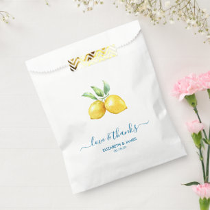 Watercolor Lemon Wedding Favour Bags