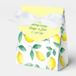 Watercolor Lemon Wedding Favour Box
