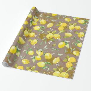 Watercolor lemon wrapping paper