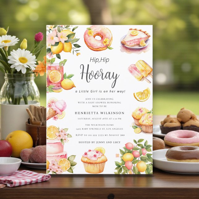 Watercolor Lemonade Sweet Treats Baby Shower Invitation (Creator Uploaded)