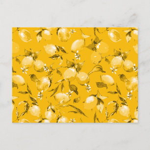 Watercolor lemons 10 holiday postcard
