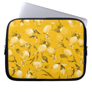 Watercolor lemons 10 laptop sleeve