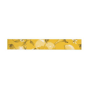 Watercolor lemons 10 wrap around label