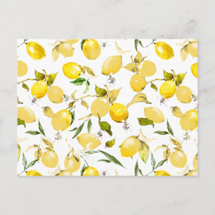 Watercolor lemons 13 postcard