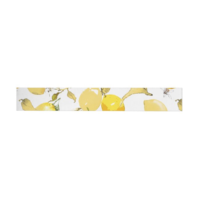Watercolor lemons 13 wrap around label (Individual)