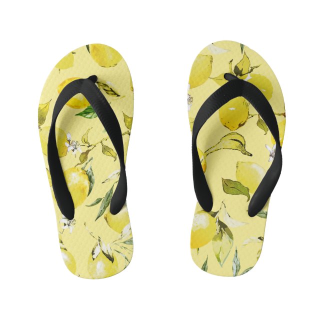 Watercolor lemons 15 kid's thongs (Footbed)