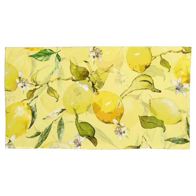 Watercolor lemons 15 pillowcase (Front)