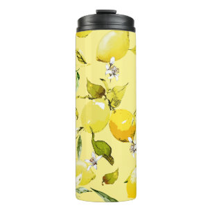 Watercolor lemons 15 thermal tumbler