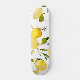 Watercolor lemons 17 skateboard