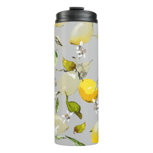 Watercolor lemons 18 thermal tumbler