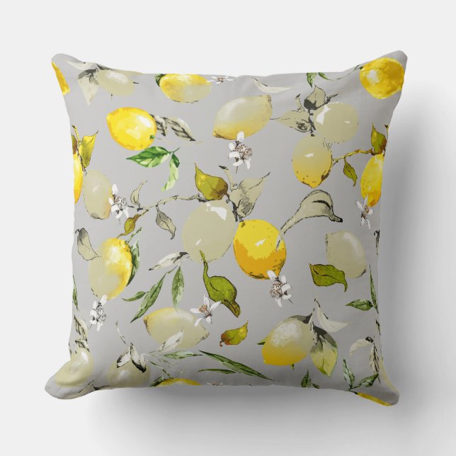 Watercolor lemons 19 cushion (Front)