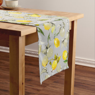 Watercolor lemons 19 medium table runner