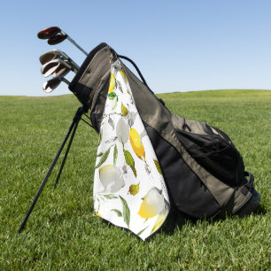 Watercolor lemons 20 golf towel