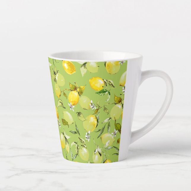 Watercolor lemons 22 latte mug (Right)