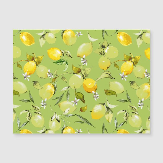 Watercolor lemons 22 magnetic invitation (Front)
