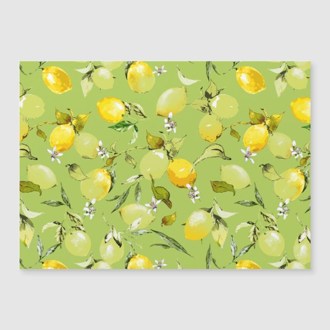 Watercolor lemons 22 magnetic invitation (Front)