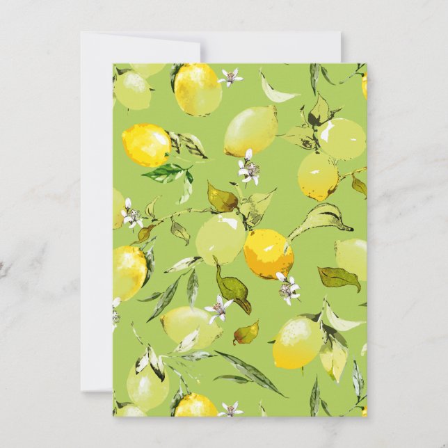 Watercolor lemons 22 save the date (Front)