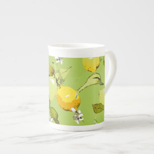 Watercolor lemons 23 bone china mug