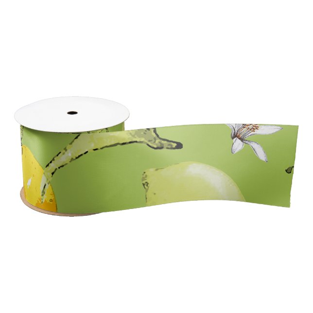 Watercolor lemons 23 satin ribbon (Spool)