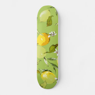 Watercolor lemons 23 skateboard