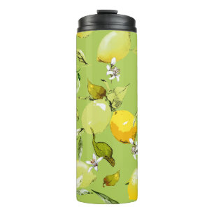 Watercolor lemons 23 thermal tumbler