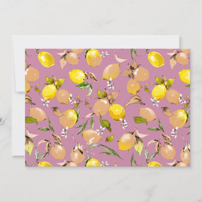 Watercolor lemons 25 announcement (Front)