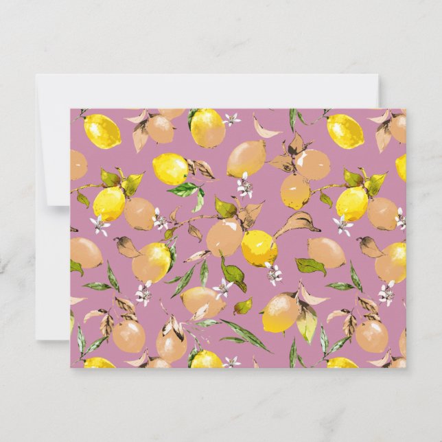 Watercolor lemons 25 save the date (Front)