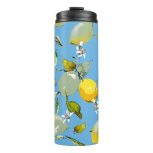 Watercolor lemons 26 thermal tumbler