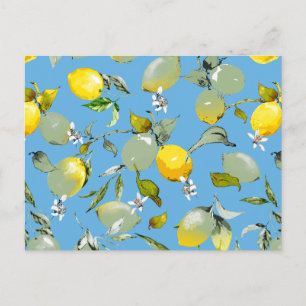 Watercolor lemons 27 invitation postcard
