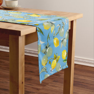 Watercolor lemons 27 medium table runner