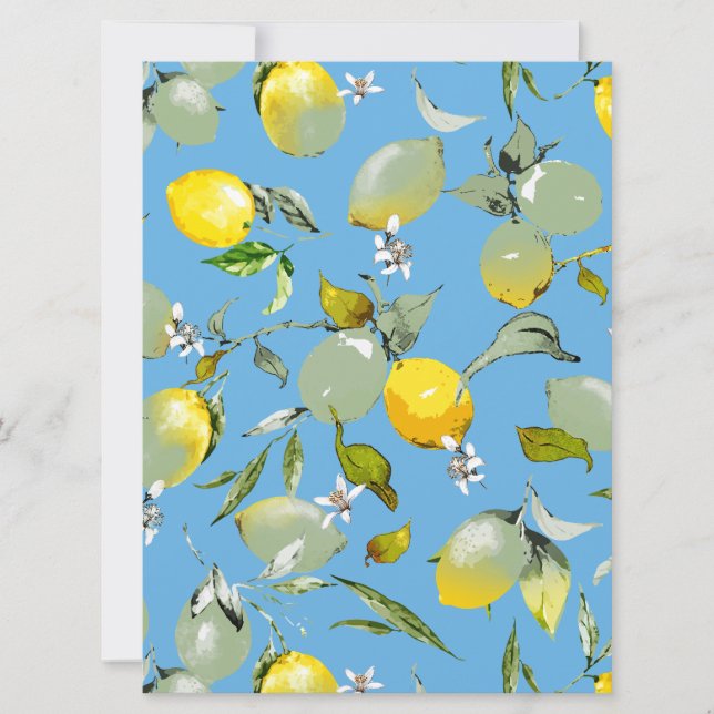 Watercolor lemons 27 save the date (Front)