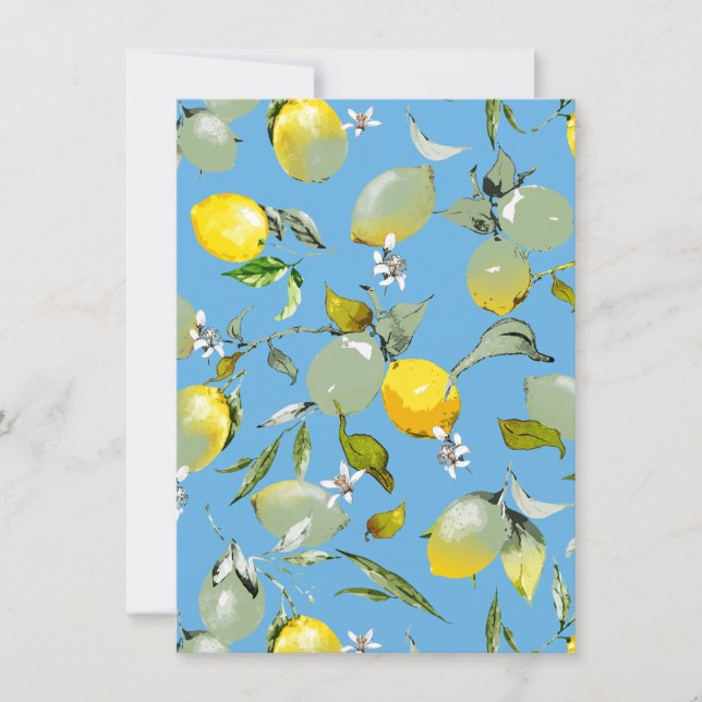 Watercolor lemons 27 save the date (Front)