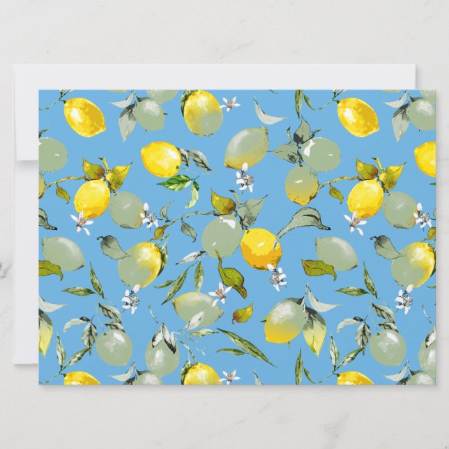 Watercolor lemons 27 save the date (Front)