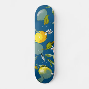 Watercolor lemons 28 skateboard