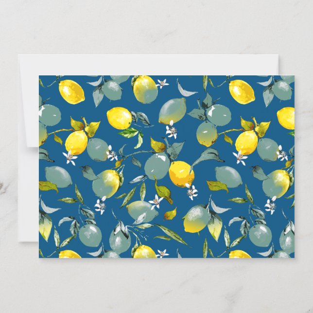 Watercolor lemons 29 magnetic invitation (Front)