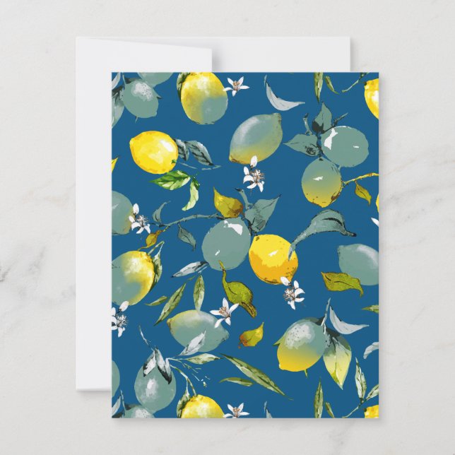 Watercolor lemons 29 save the date (Front)