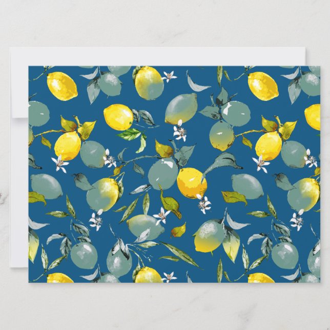 Watercolor lemons 29 save the date (Front)