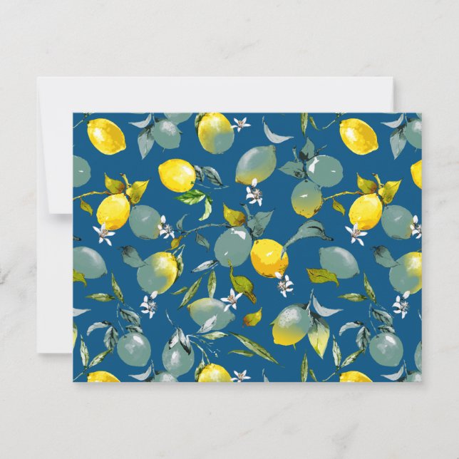 Watercolor lemons 29 save the date (Front)