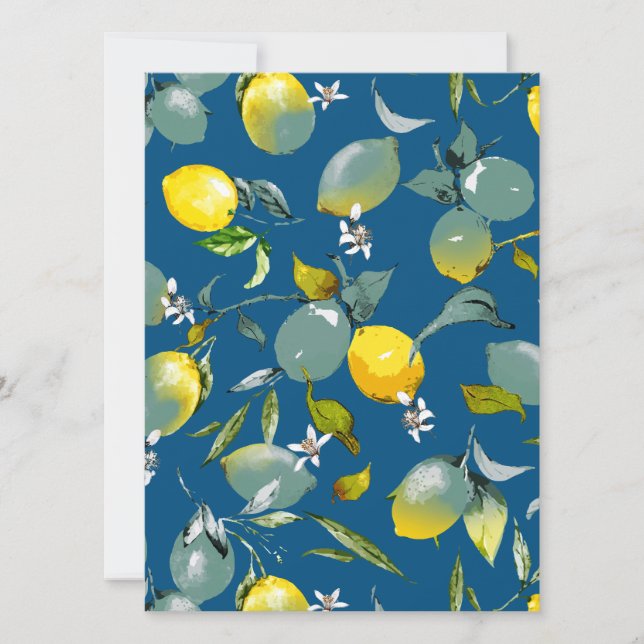 Watercolor lemons 29 save the date (Front)
