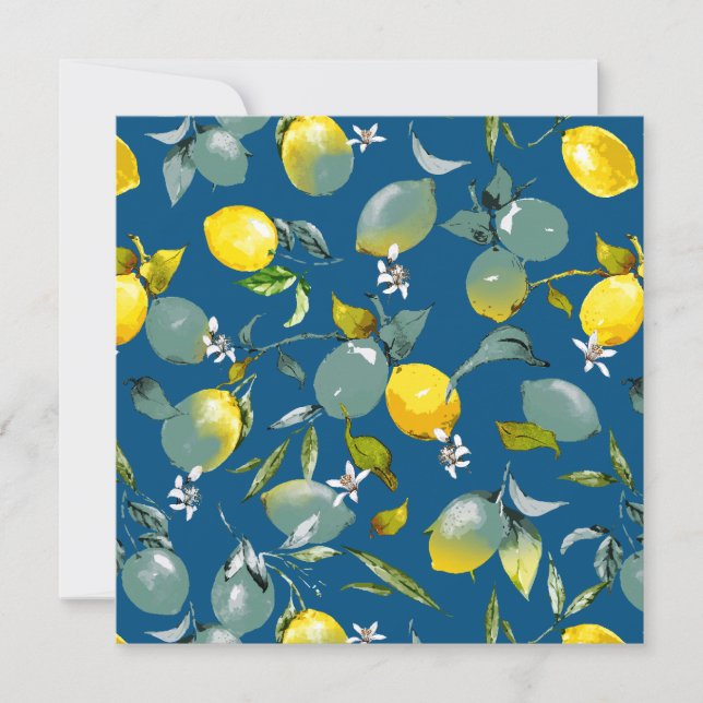 Watercolor lemons 29 save the date (Front)