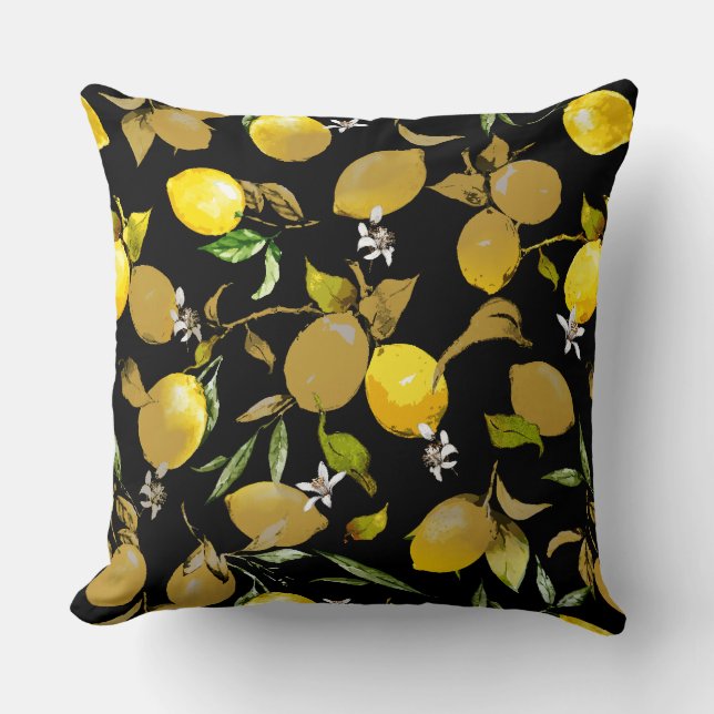 Watercolor lemons 30 cushion (Front)