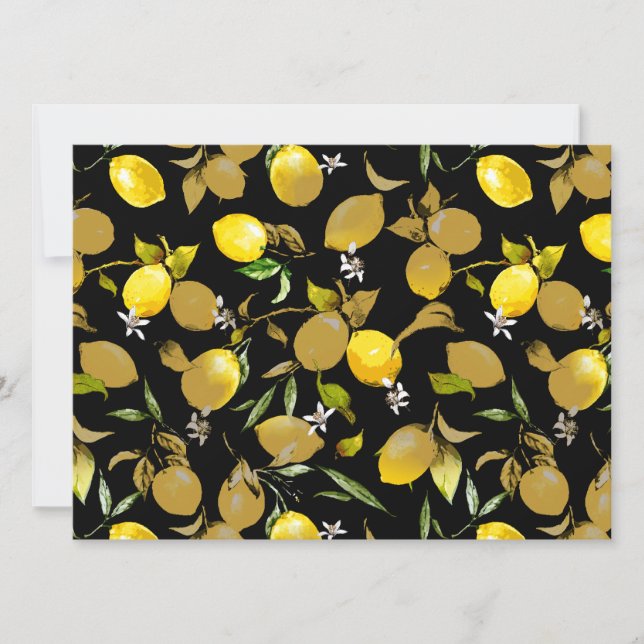 Watercolor lemons 30 invitation (Front)