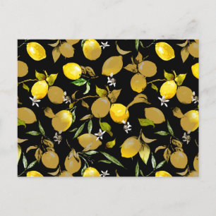 Watercolor lemons 30 invitation postcard