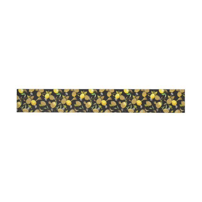 Watercolor lemons 30 wrap around label (Individual)