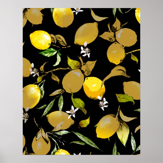 Watercolor lemons 31 poster (Front)
